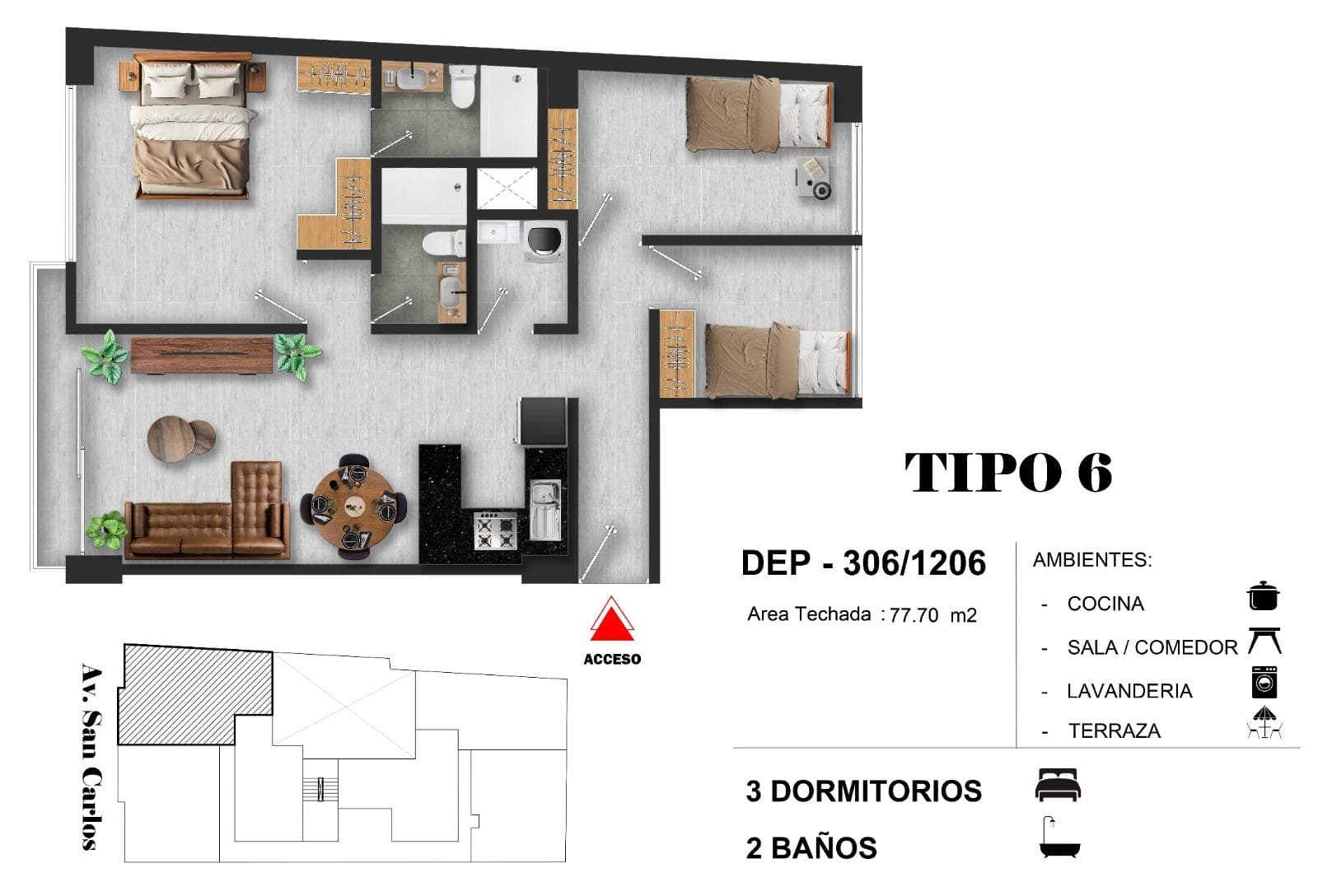 Foto 1 — Departamento en venta en Huancayo (San Carlos). Torre Zenith Dpto. 1006